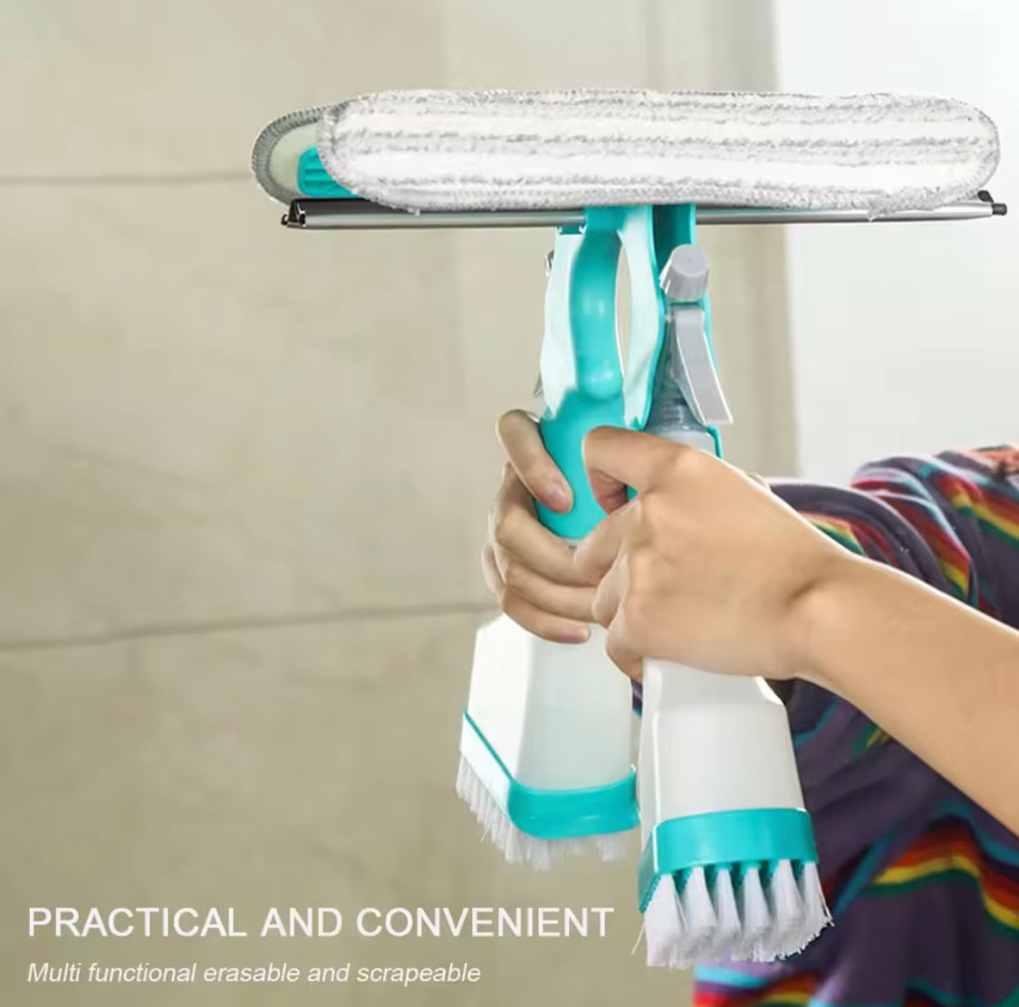 4 in 1 Spray Window Cleaning Brush, Multifunctional Glass Cleaning Scrub With Water Spray, Household Glass Wiper With Water Gun 4 in 1 Spray Window Cleaning Brush, Multifunctional Glass Cleaning Scrub With Water Spray, Household Glass Wiper With Water Gun